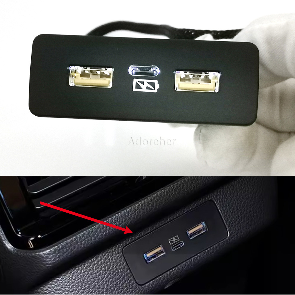 Phone Accessories Charger - ホンダCRV、シビック、アコード車用1PCデュアルQC3.0 USBシングルタイプC PD3ポート高速充電器アクセサリー