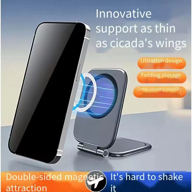 Phone Accessories Holder Car - 磁気式スマホスタンド 車載ホルダー 超薄型 折りたたみ式 強力磁気 防振サポート
