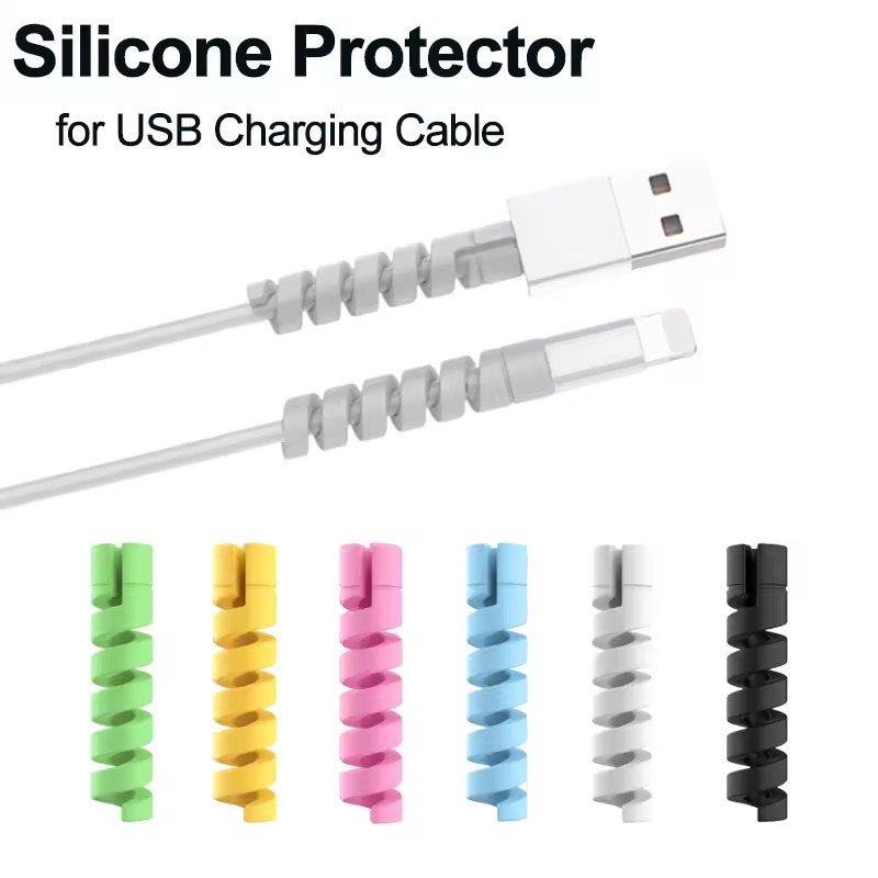 Phone Accessories Charger - 6/20個入り ケーブルプロテクター シリコン製 充電ケーブル スパイラル巻き取り器 ワイヤーエンドコードセーバー