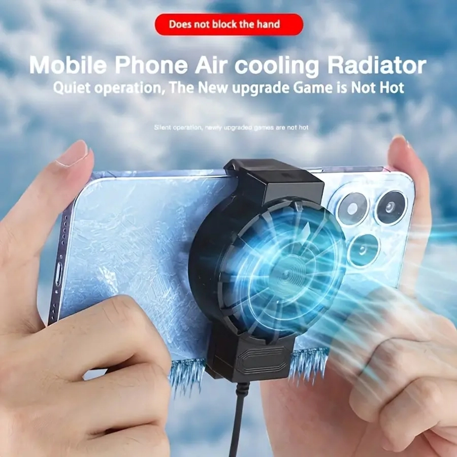 Phone Cooling Fan - ポータブルスマホクーラー、iPhoneとAndroidスマートフォン両方に適した外部冷却アクセサリー