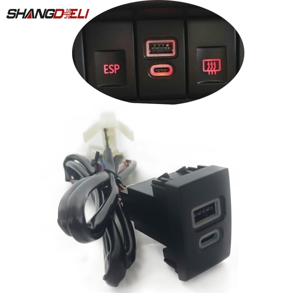 Phone Accessories Charger - 1PC 車の充電器ソケット QC3.0 デュアル PD タイプ