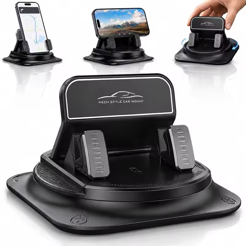 Phone Accessories And Gadget - 360 ° 度角調整可能な車載携帯電話ホルダー、滑り止めシリコン製ダッシュボード電話ホルダー、自由回転式ユニバーサルヘッドアップナビゲーションホルダー