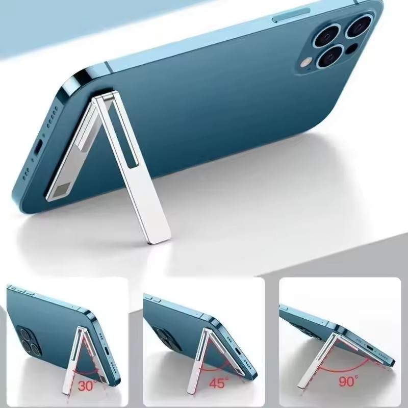 Phone Accessories And Gadget - マグネティック超薄型折りたたみ式携帯電話ホルダーブラケット 金属合金製デスクトップ携帯電話スタンド ユニバーサル携帯電話サポートキックスタンド
