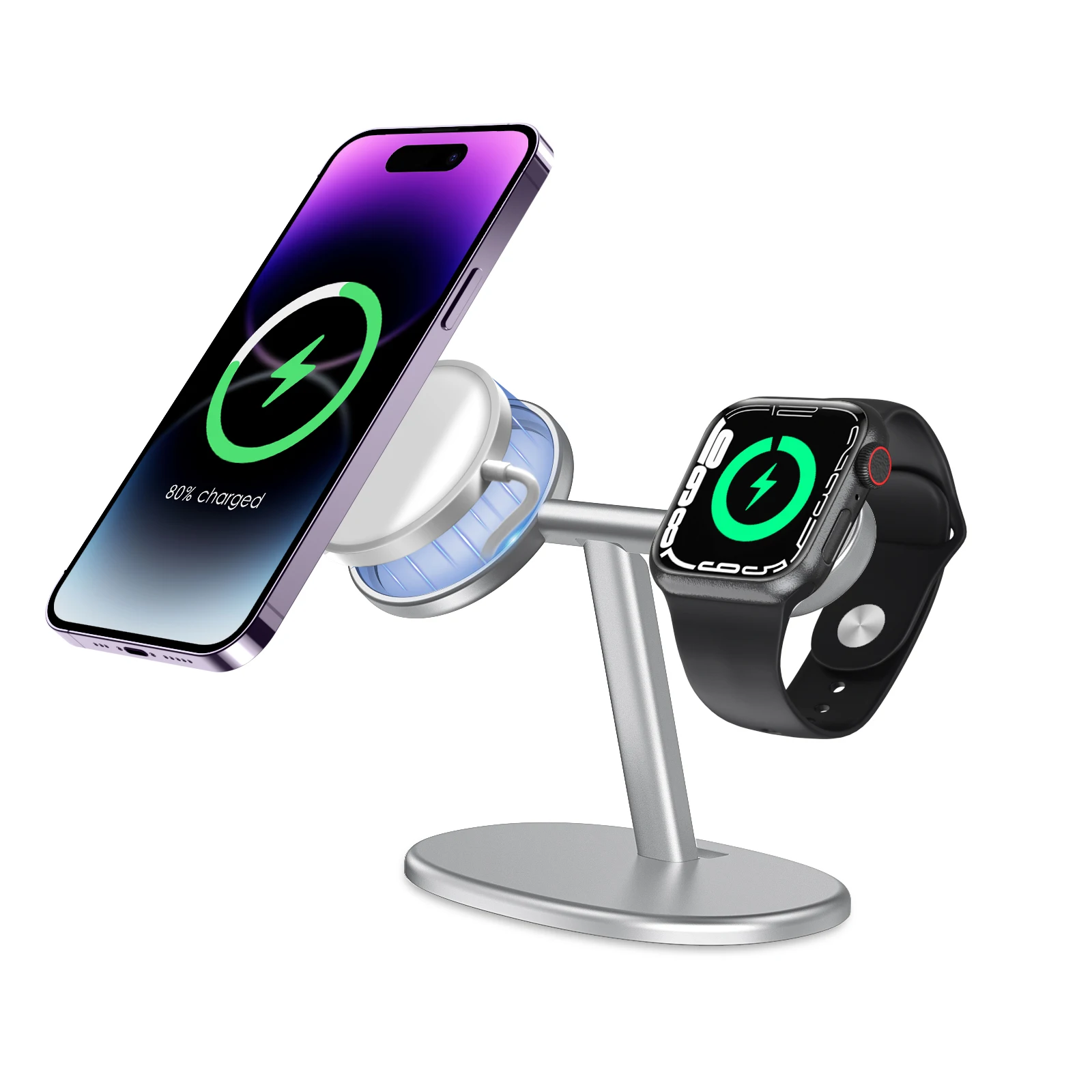 Phone Accessories Charger - EWA 2-in-1 デスクトップフォンスタンド デスクホルダー Magsafe充電器対応 iPhone