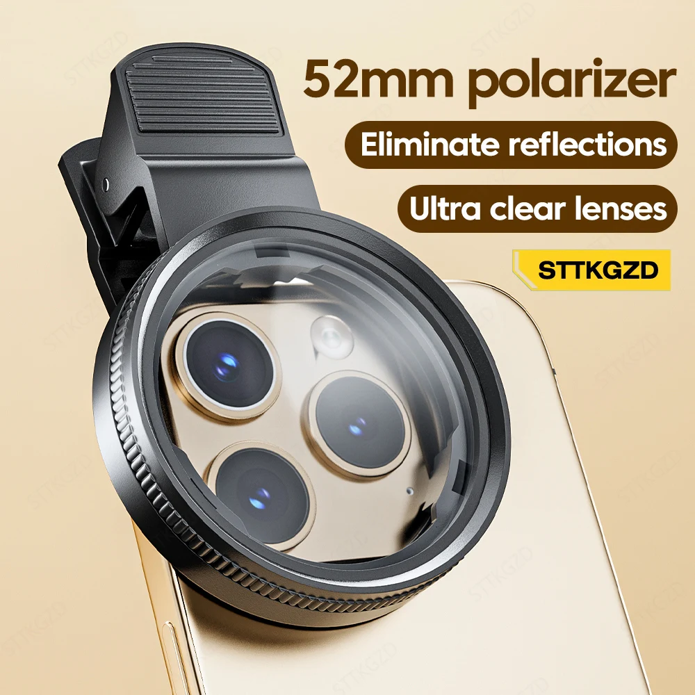 Phone Accessories And Gadget - 新しい52mm CPL携帯電話レンズフィルターレンズクリップカメラアクセサリー円偏光フィルター Canon Nikon全スマートフォン対応