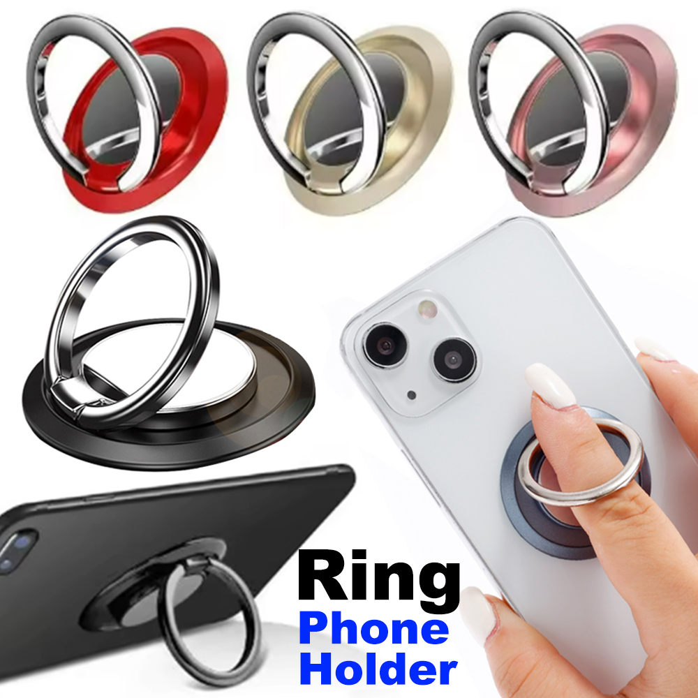 360度回転式フィンガーリング型スマホホルダー スタンドグリ - Phone Accessories Holder Car のレビューと価格