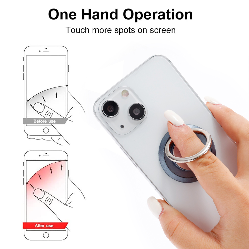 360度回転式フィンガーリング型スマホホルダー スタンドグリ - Phone Accessories Holder Car のレビューと価格