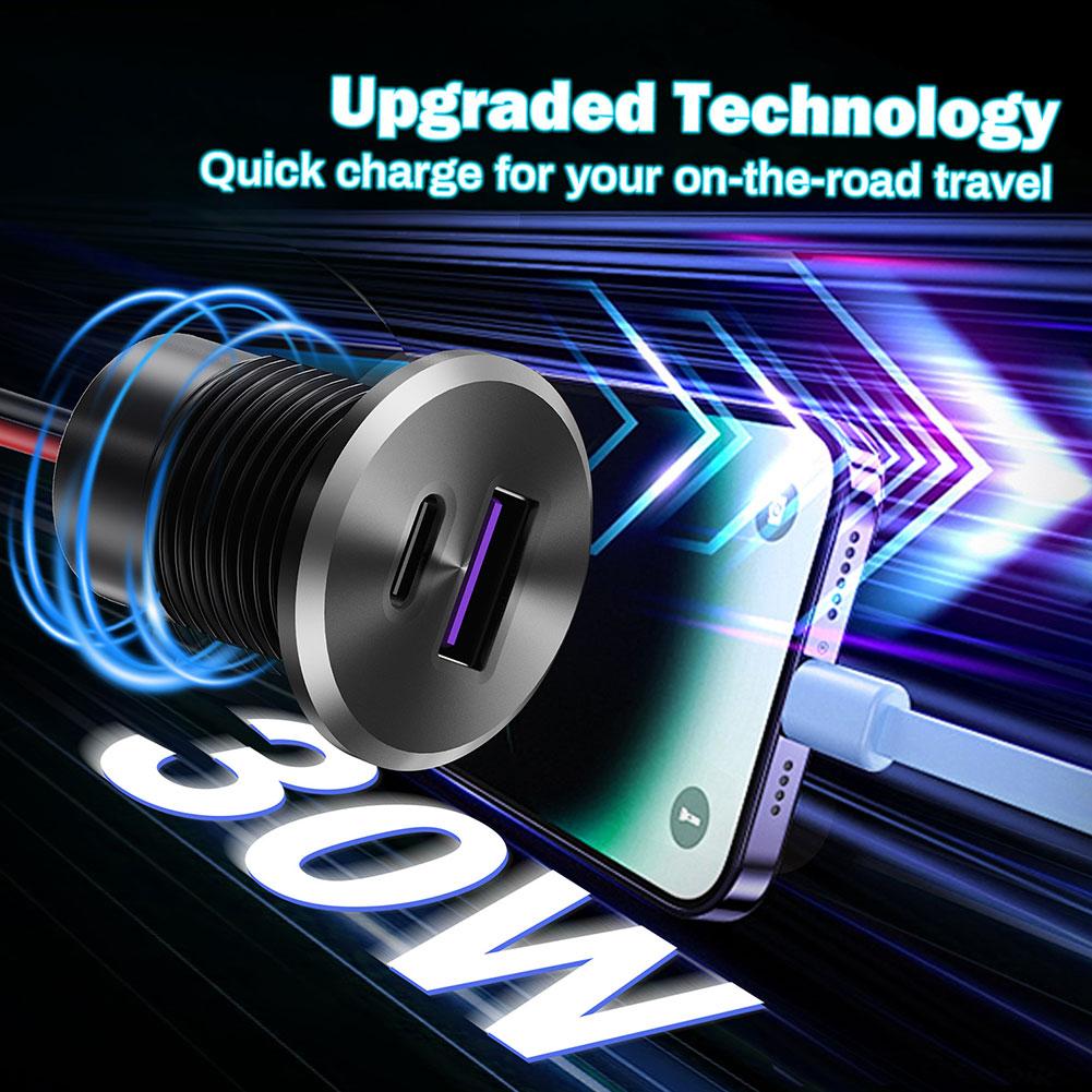 ミニカーチャージャー デュアル急速充電 30W USB-C  - Phone Accessories Charger のレビューと価格