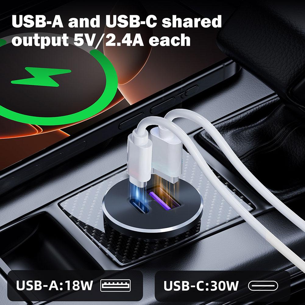 ミニカーチャージャー デュアル急速充電 30W USB-C  - Phone Accessories Charger のレビューと価格