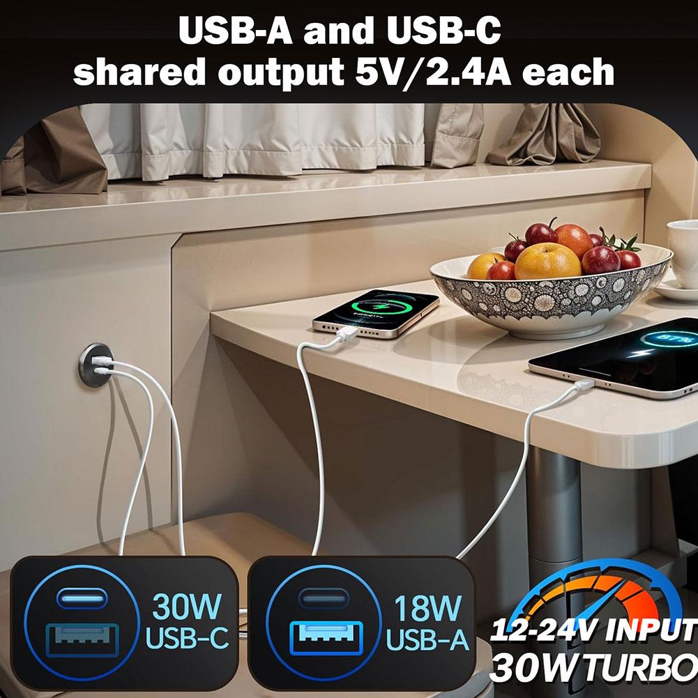 ミニカーチャージャー デュアル急速充電 30W USB-C  - Phone Accessories Charger のレビューと価格