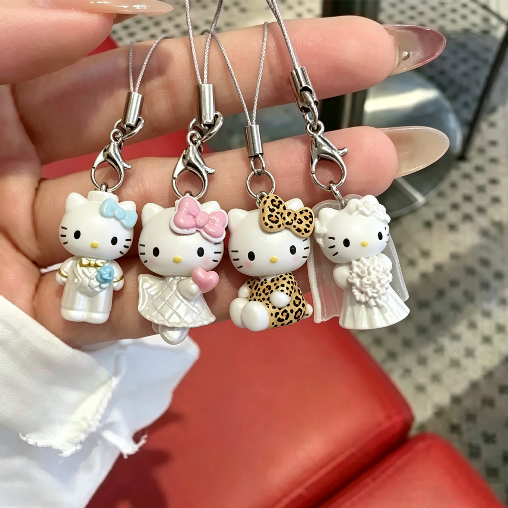 かわいい3Dハローキティの携帯電話用チャーム、キーホルダー。 - Phone Accessories Keychain のレビューと価格