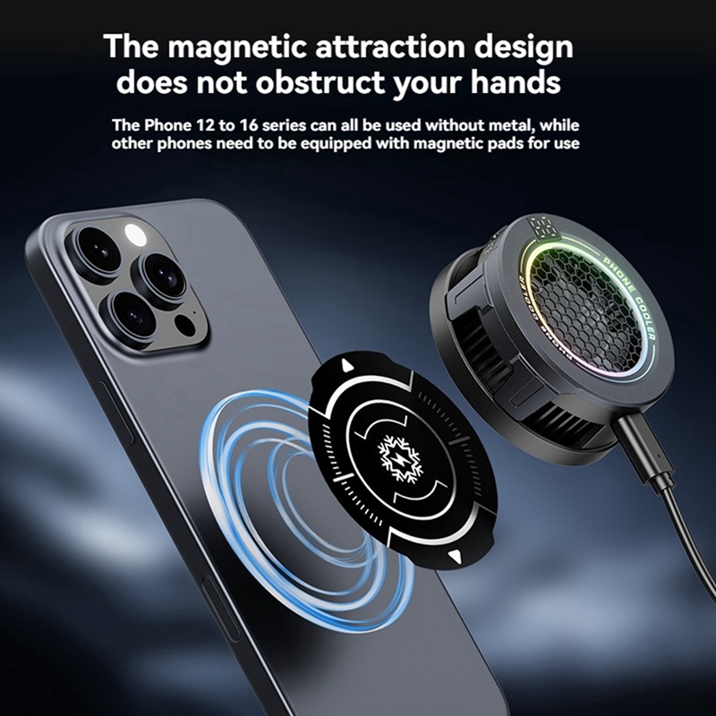 磁気電話クーラー 低ノイズ USB 冷却ファン RGB ライ - Phone Cooling Fan のレビューと価格