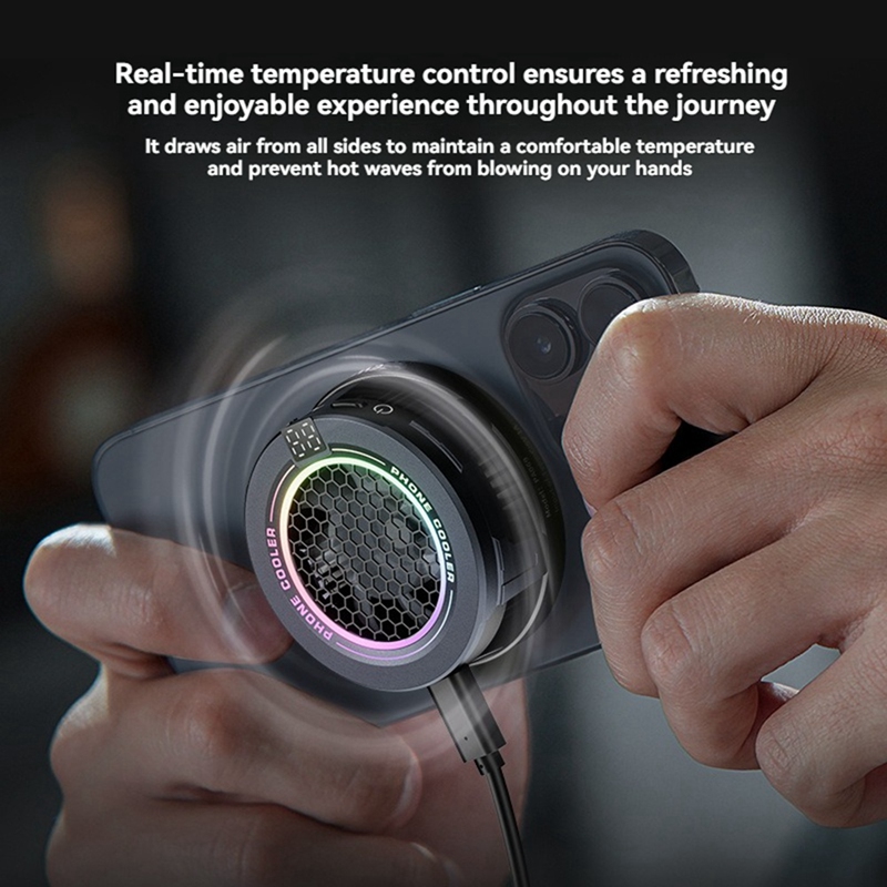 磁気電話クーラー 低ノイズ USB 冷却ファン RGB ライ - Phone Cooling Fan のレビューと価格