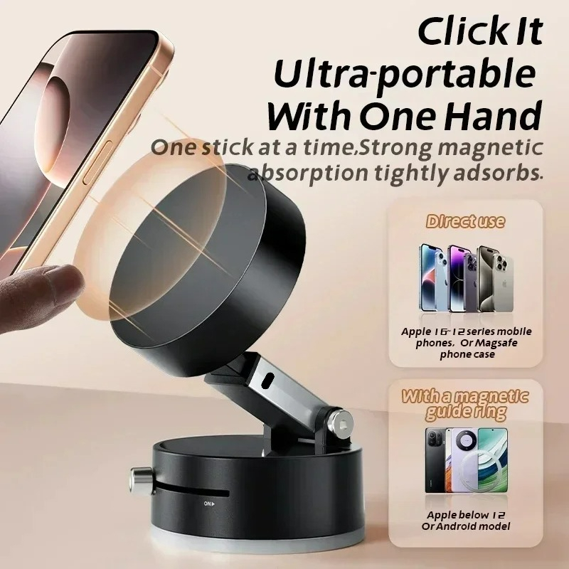 高性能磁気真空ホルダー折りたたみ式ユニバーサル電話スタンド車 - Phone Accessories And Gadget のレビューと価格