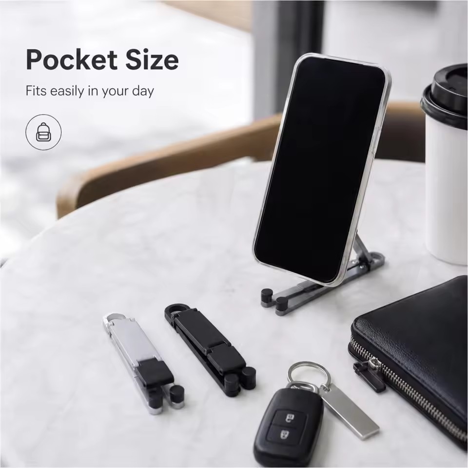 ミニキーチェーン折りたたみ式携帯電話背面クリップスタンド、ポ - Phone Accessories Keychain のレビューと価格