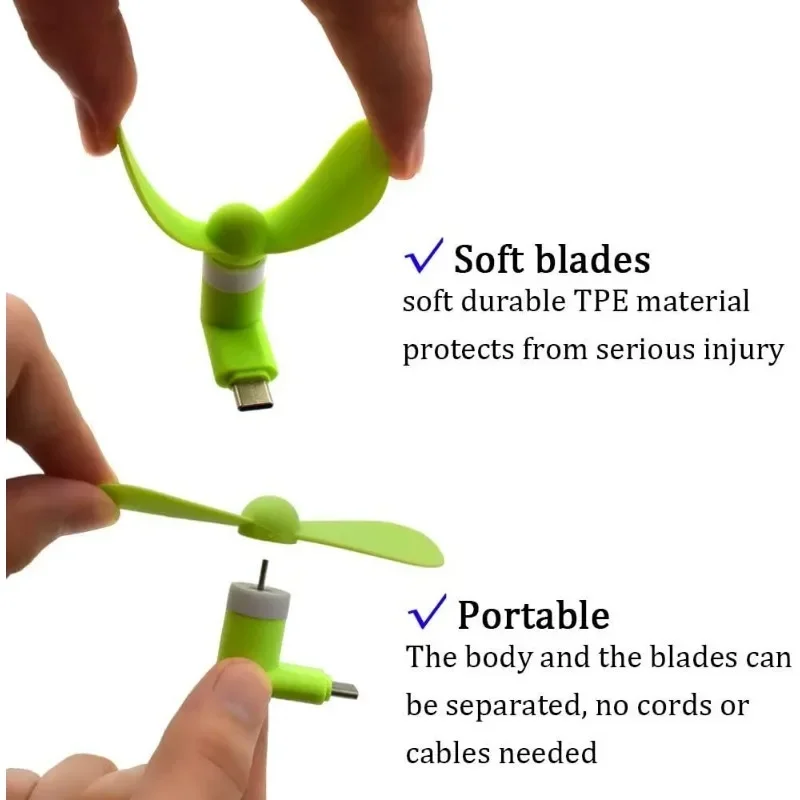 タイプ C ミニポータブルマイクロファン携帯電話ミニファン充 - Phone Cooling Fan のレビューと価格