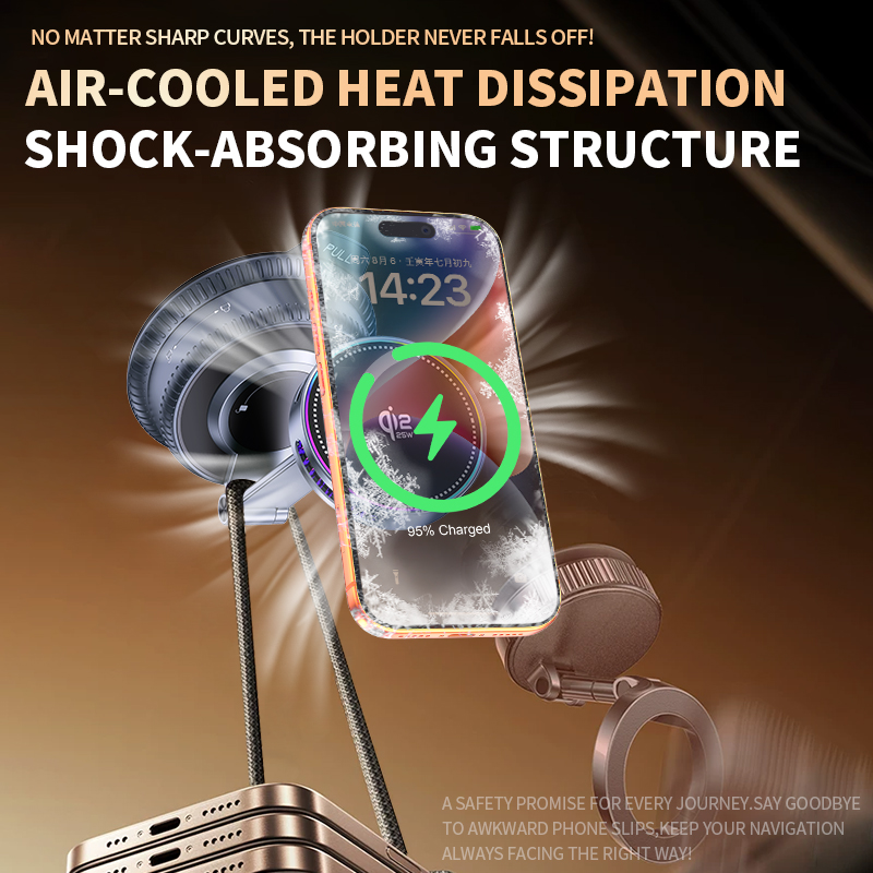360度回転ICE冷却ファンQI2 25Wマグネティックカー - Phone Cooling Fan のレビューと価格