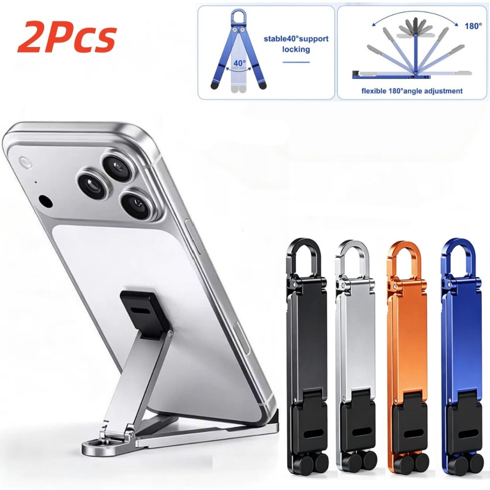 2個入り折りたたみ式携帯電話スタンド スプリングバックルキー - Phone Accessories Keychain のレビューと価格