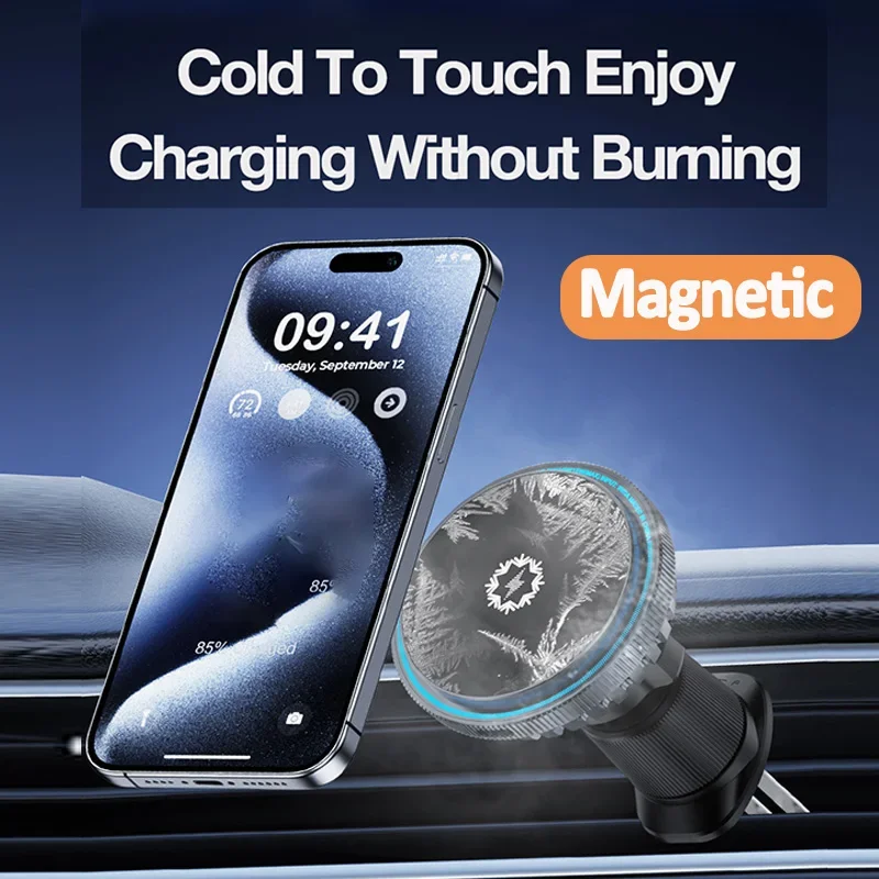 冷却機能付きマグネット式車載ワイヤレス充電器 エアコン吹き出 - Phone Cooling Fan のレビューと価格